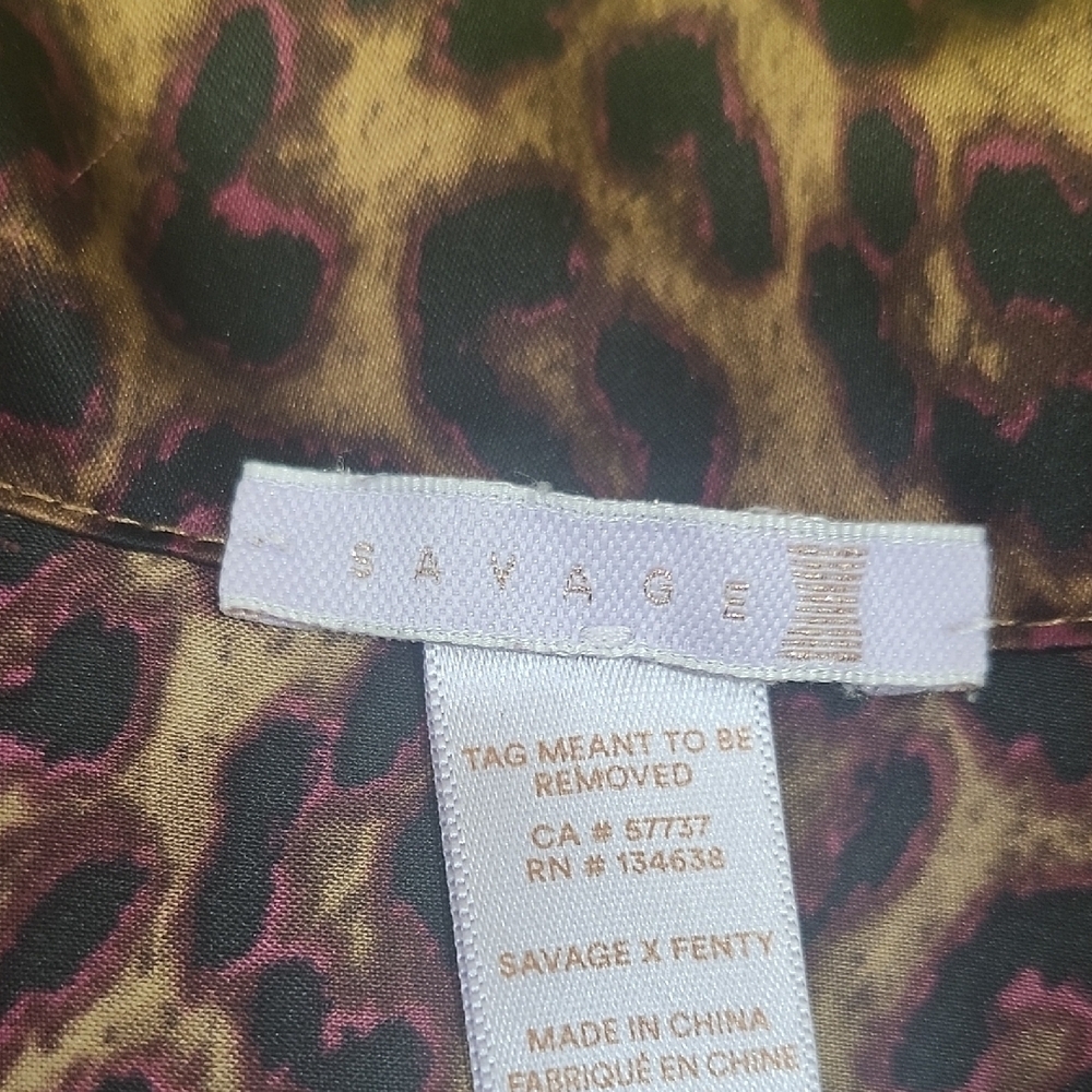 Brown and Pink Leopard Print Blazer with Velvet Texture - Picture 6 of 6